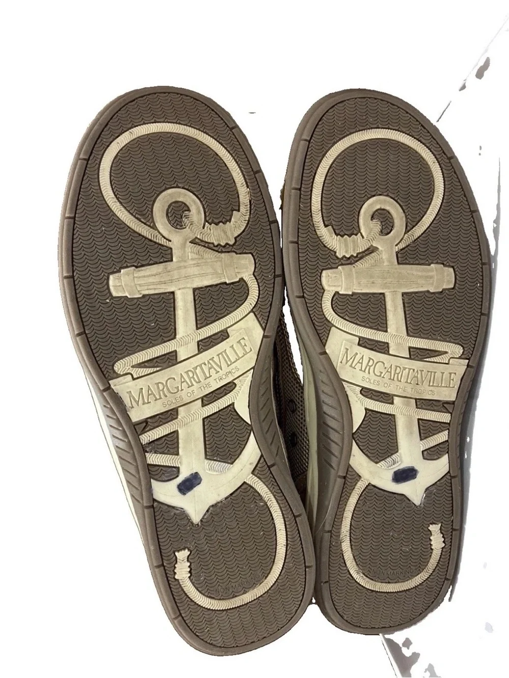 Margaritaville Anchor Lace Up Boat Shoes Brown Leather Textile Upper Men's Sz 12